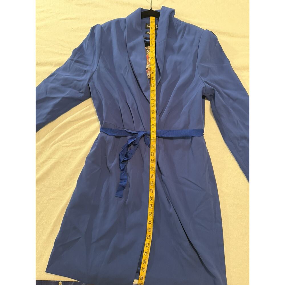 Spiegel Blue 80% Wool Blend Long Overcoat Womens Size 14 NEW - Picture 9 of 10
